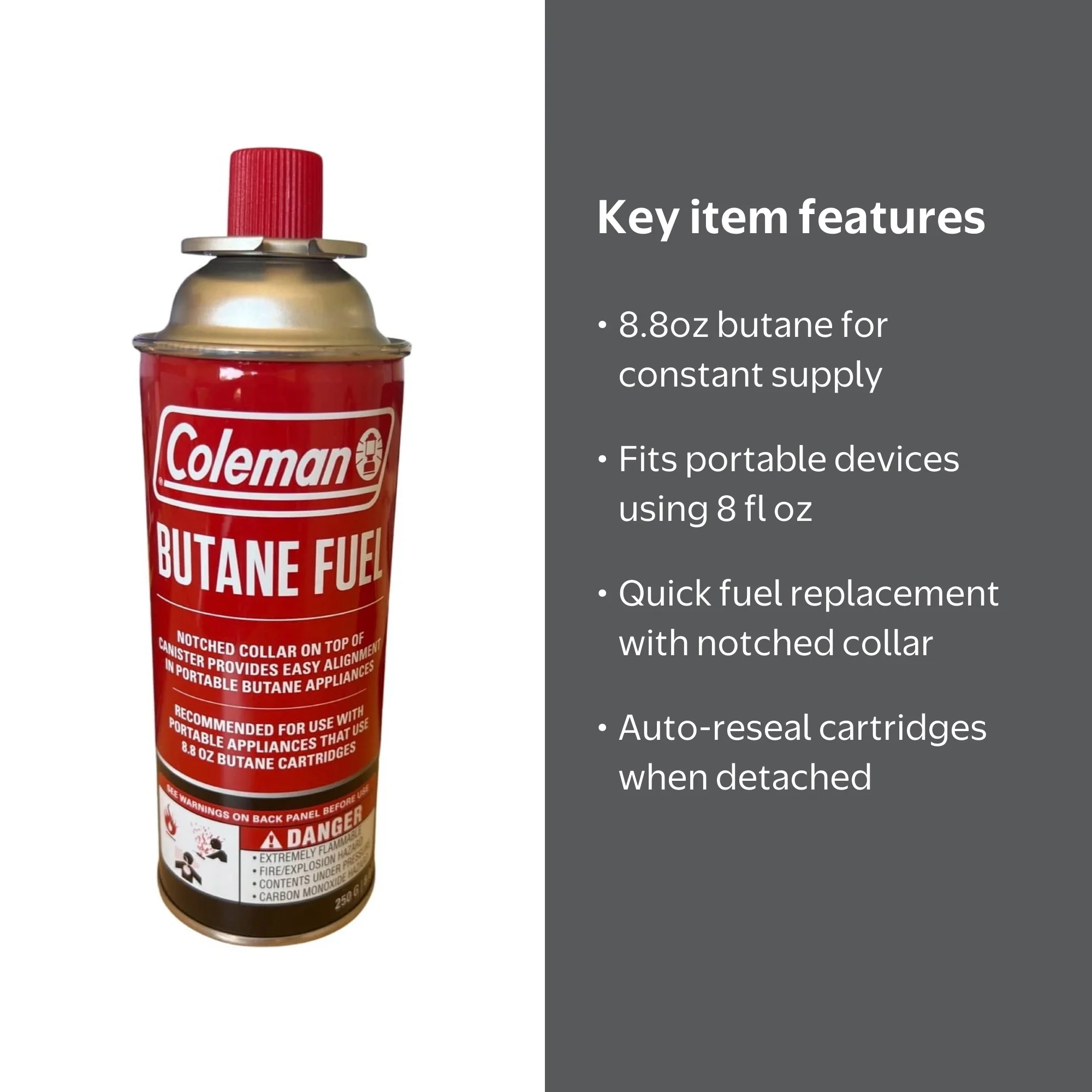 Coleman 8.8oz Butane Fuel Canister for Camping Stoves & Portable