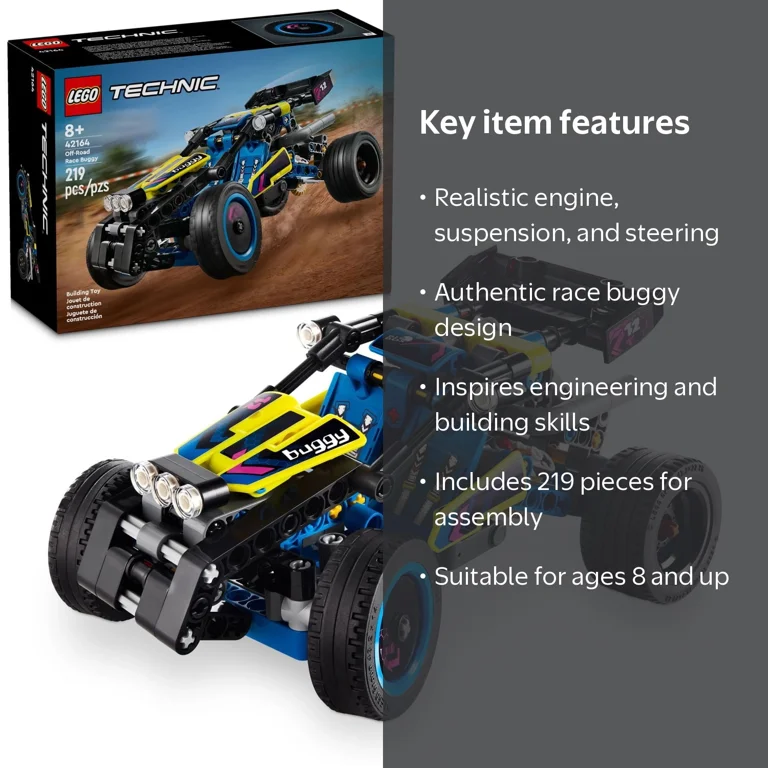LEGO Off-Road Race Buggy Buildable Car Toy, 42164, 219 Pieces