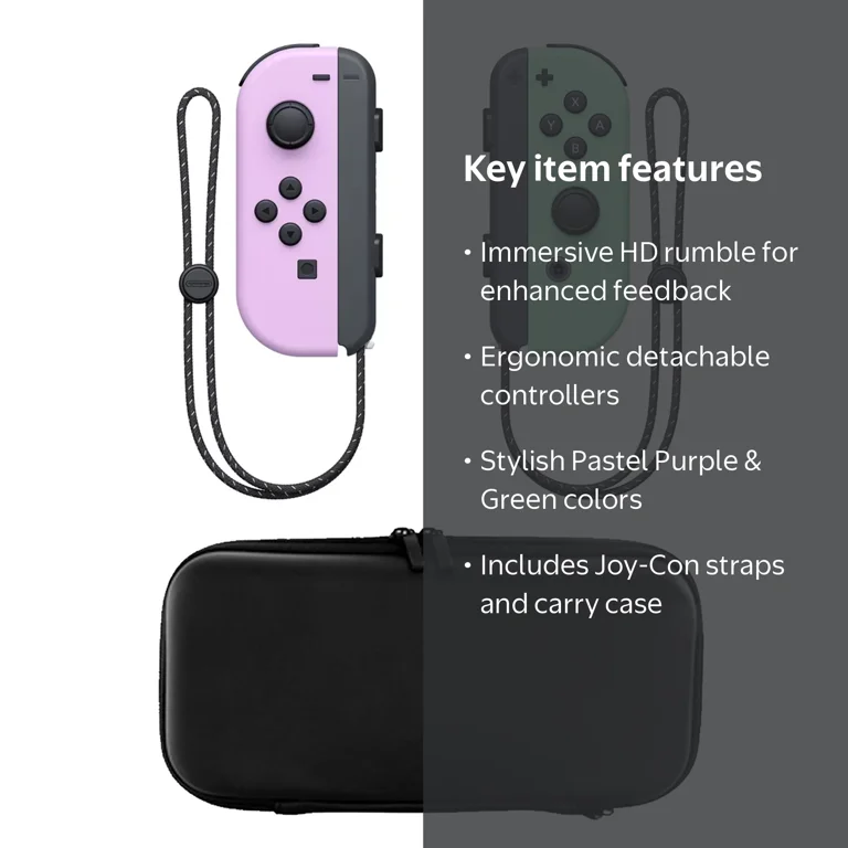 JoyCon in Pastel Purple & Green with Carry Case - Walmart.com