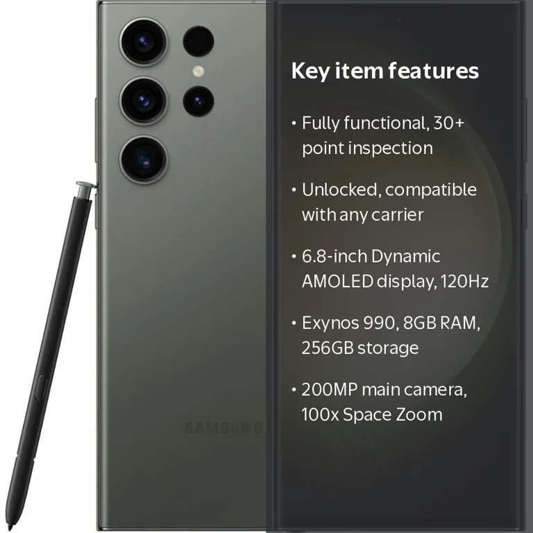 Samsung, Galaxy S23 Ultra Smartphone, 256 GB Storage, Green
