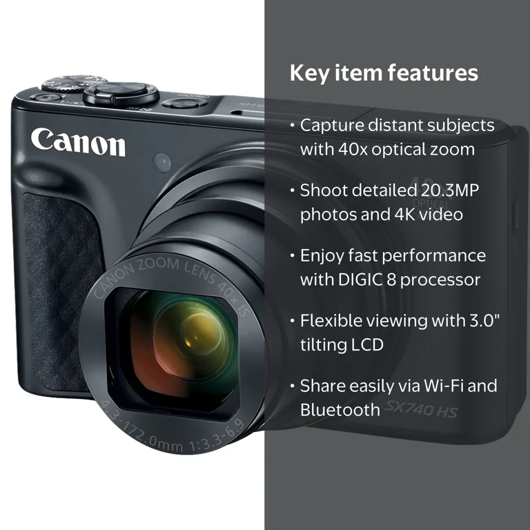 Canon PowerShot SX740 HS Point & Shoot Digital Camera with WiFi