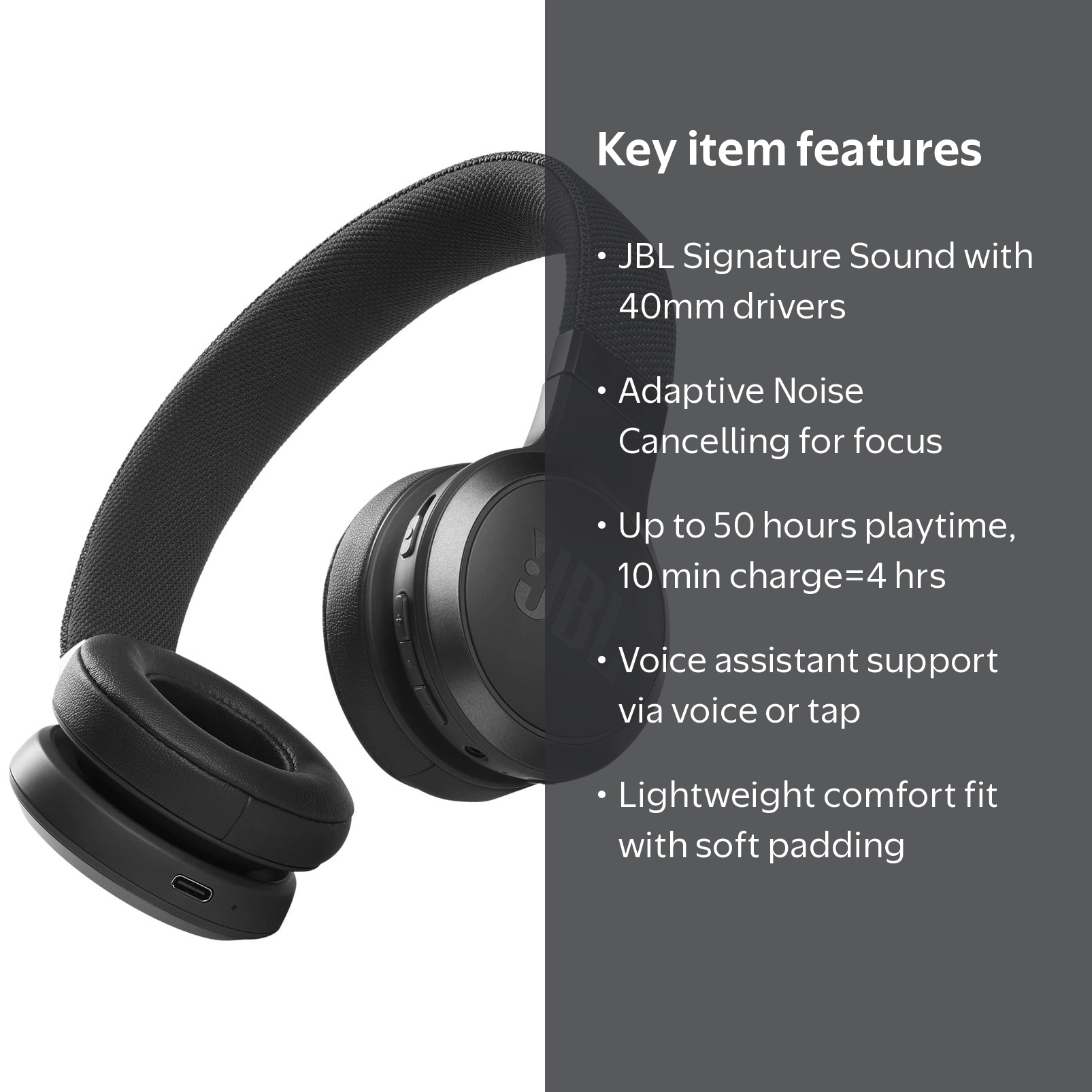 Free Shipping! JBL Live 460NC - Wireless on-ear Noise Cancelling