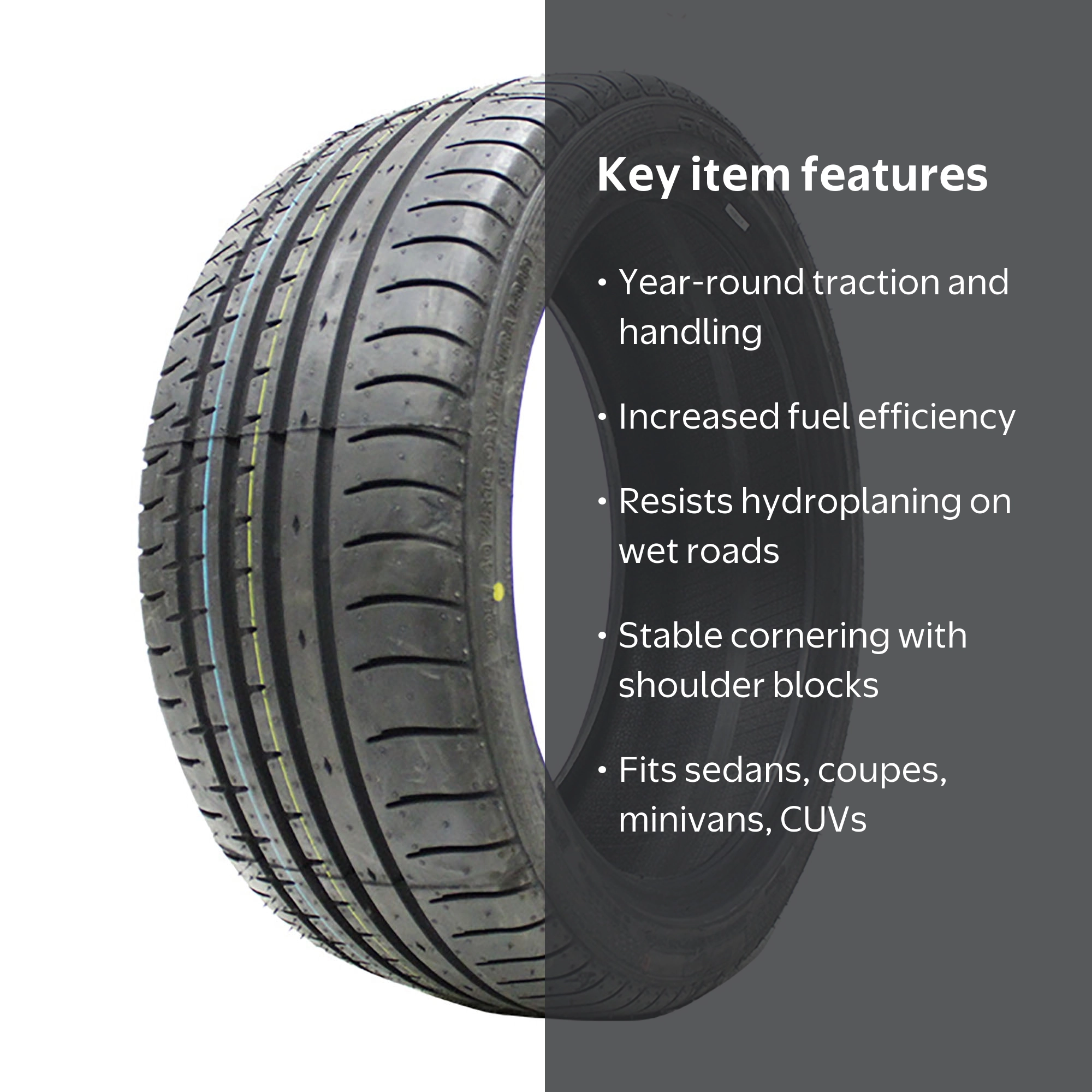Accelera, Passenger Tire, 215/45ZR18 93W XL, All Season - Walmart.com