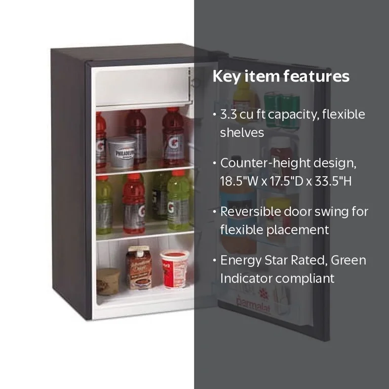 Avanti 3.3 Cu Ft Mini Fridge with Chiller AVARM3316B, Black