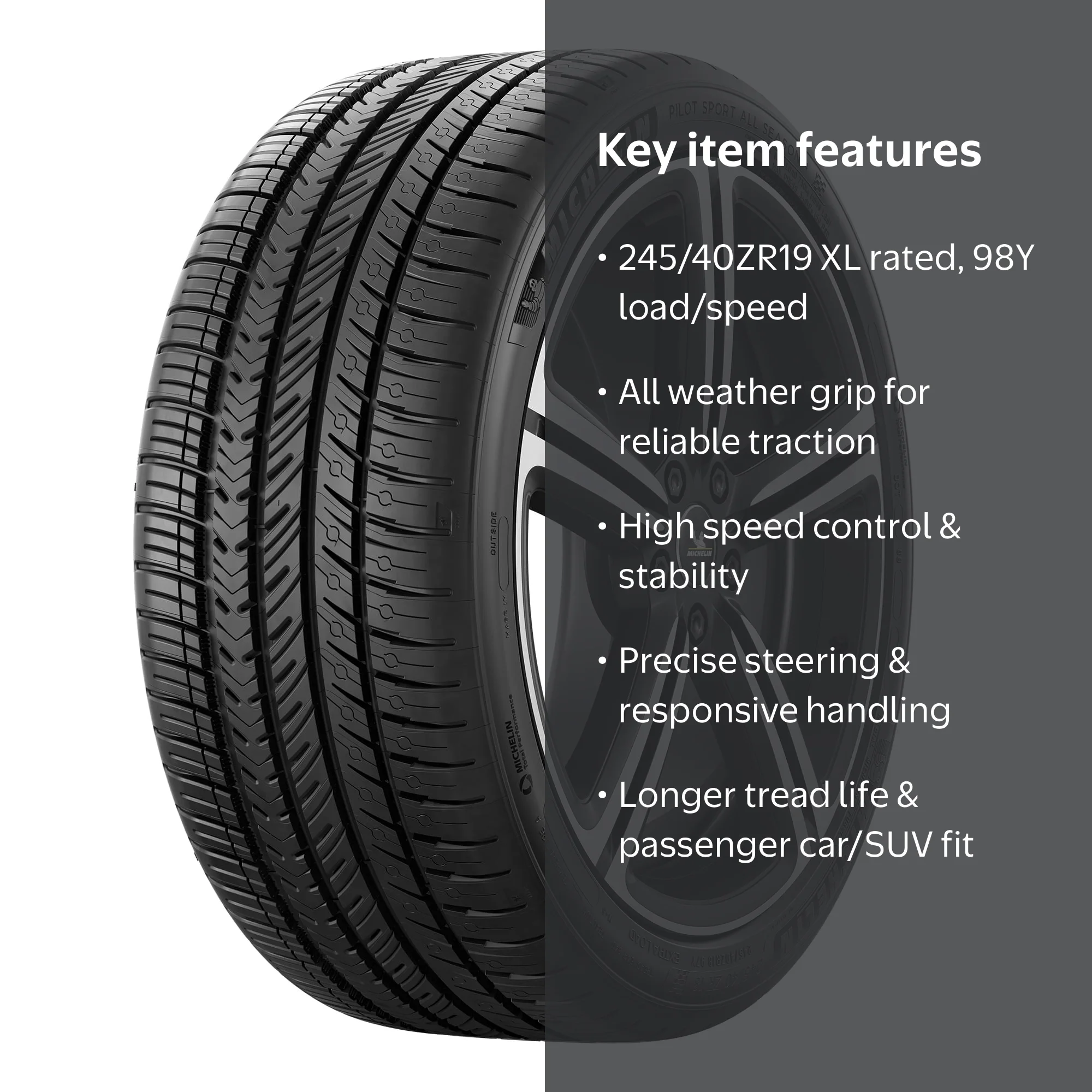 Free Shipping! Michelin Pilot Sport All Season 4 245/40ZR19 98Y XL