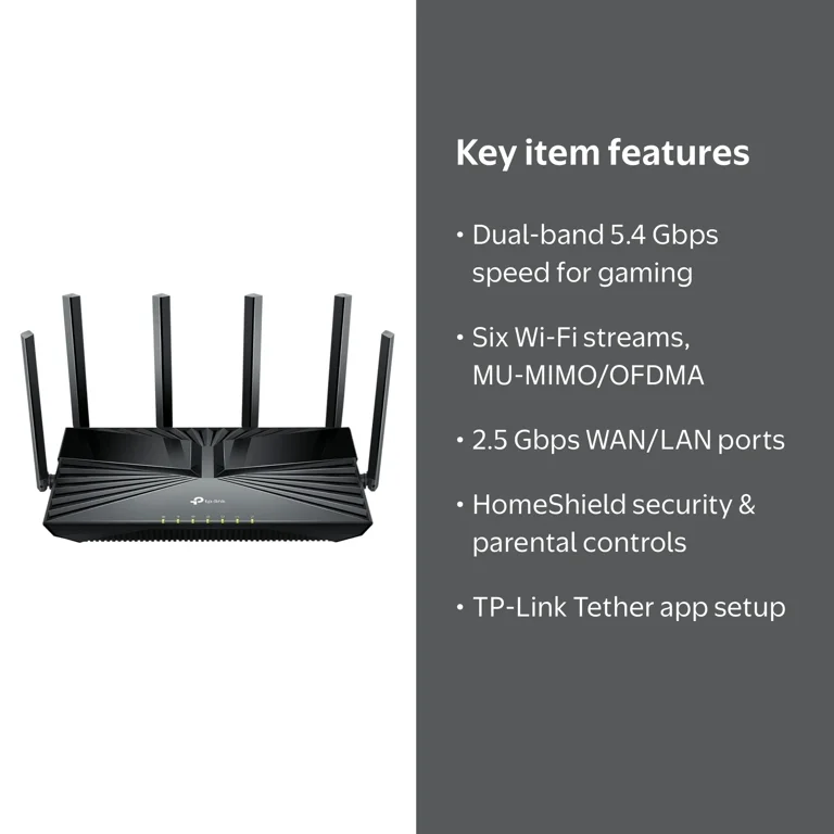TP-Link, Wi-Fi 6 Router, AX5400 Pro, Dual-Band up to 5.4 Gbps