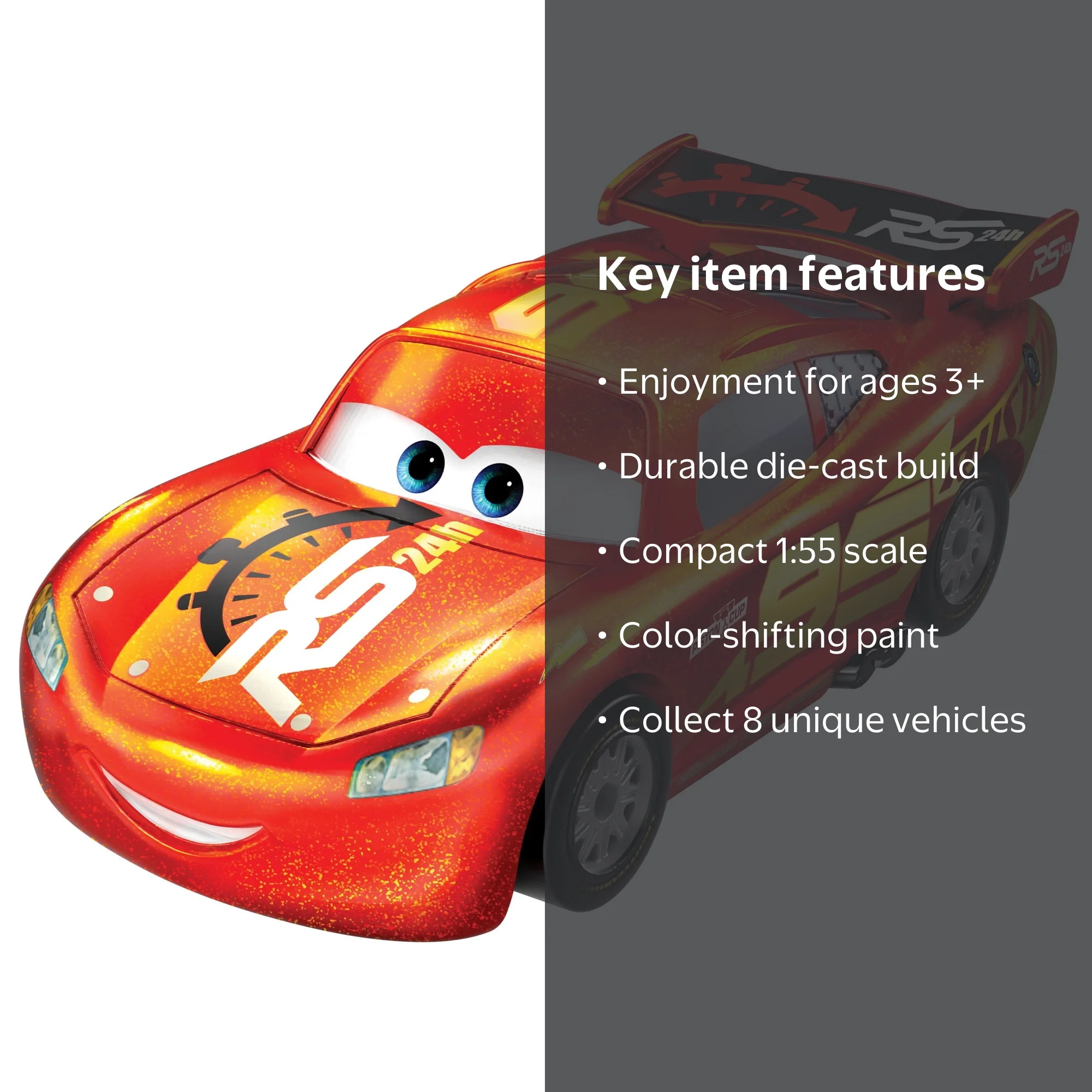 Disney Pixar Cars Lightning McQueen Toy, Ready for 24-Hr Endurance
