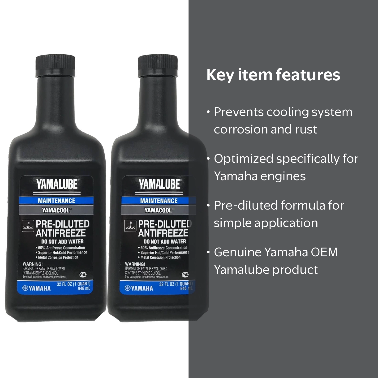 Yamaha, Antifreeze and Coolant, Pre-Diluted, 32OZ, 2 Pack