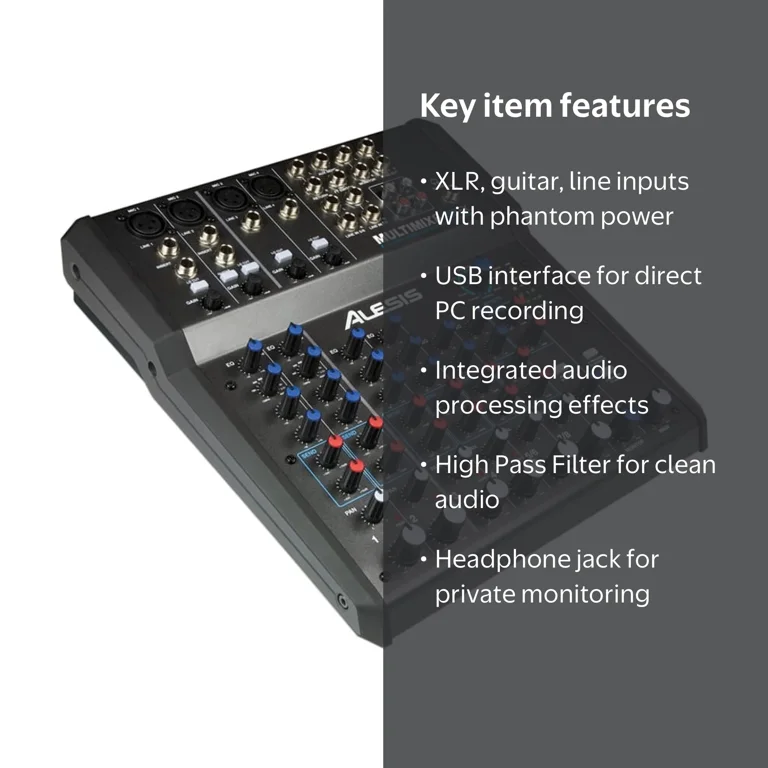Alesis MultiMix 8 USB FX Audio Mixer - Walmart.com
