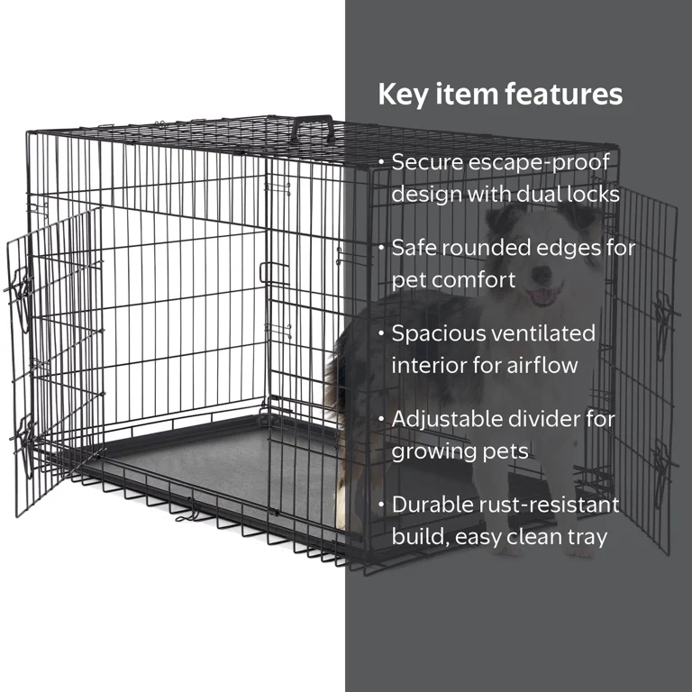 ContactGlove2＋magnetra2 セット　Lサイズ CONCETTA 42 inch Double-Door Folding Dog Crate, Portable Small