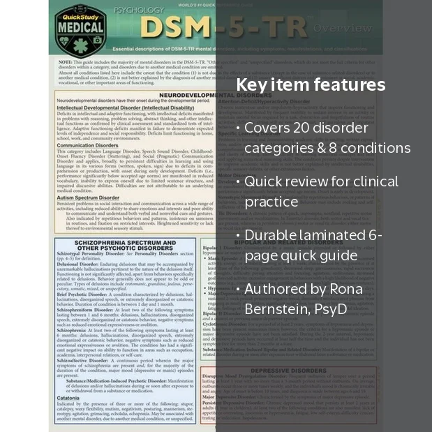 DSM-5-TR Overview : a QuickStudy Laminated Reference Guide
