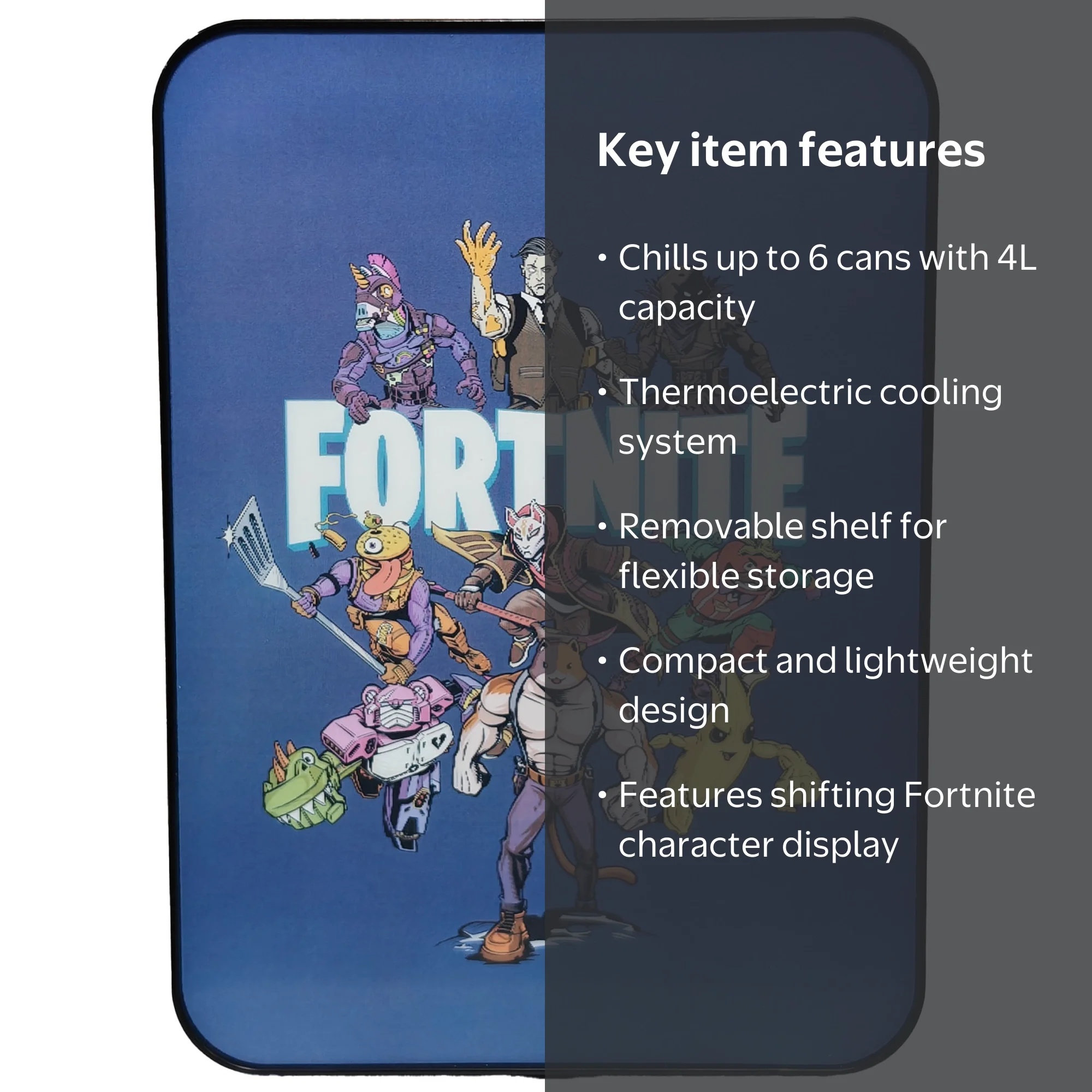Fortnite 4L 6-Can Lenticular Portable Mini Fridge, Blue - Walmart.com