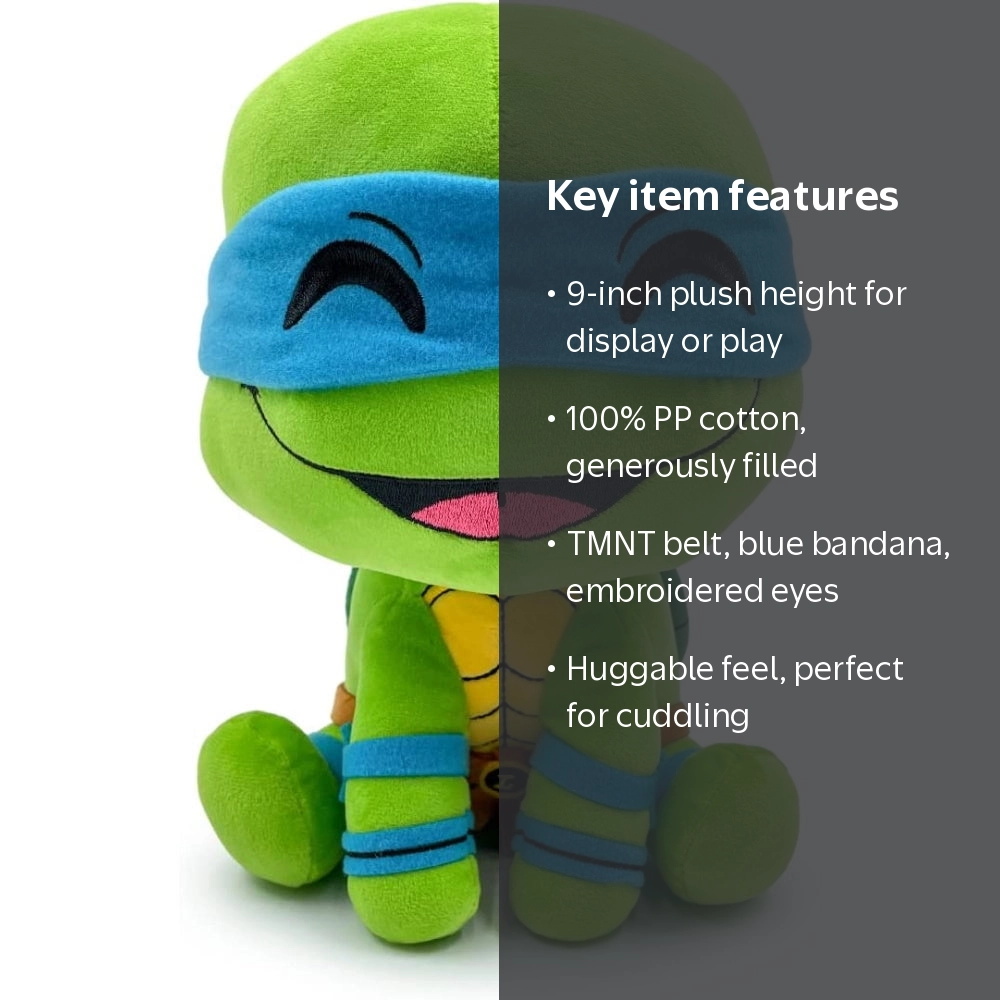 Youtooz TMNT- 9 Inch Large Leonardo Plush Stuffed Doll: Animal