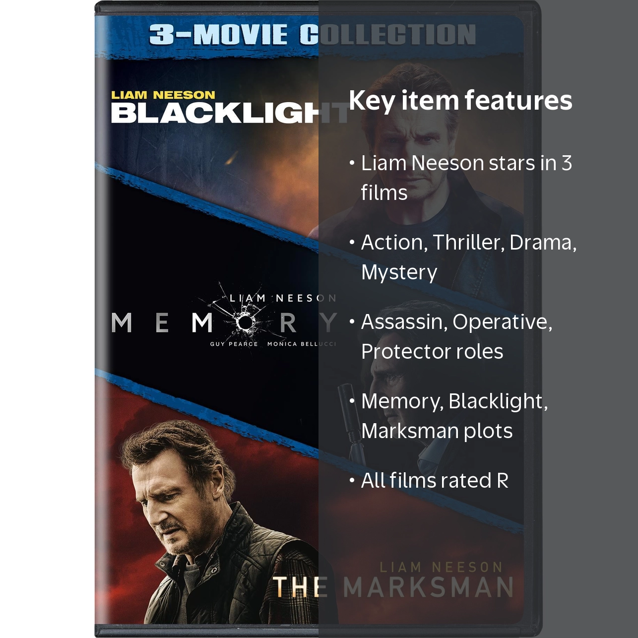 Blacklight / Memory / The Marksman: 3-Movie Collection (DVD