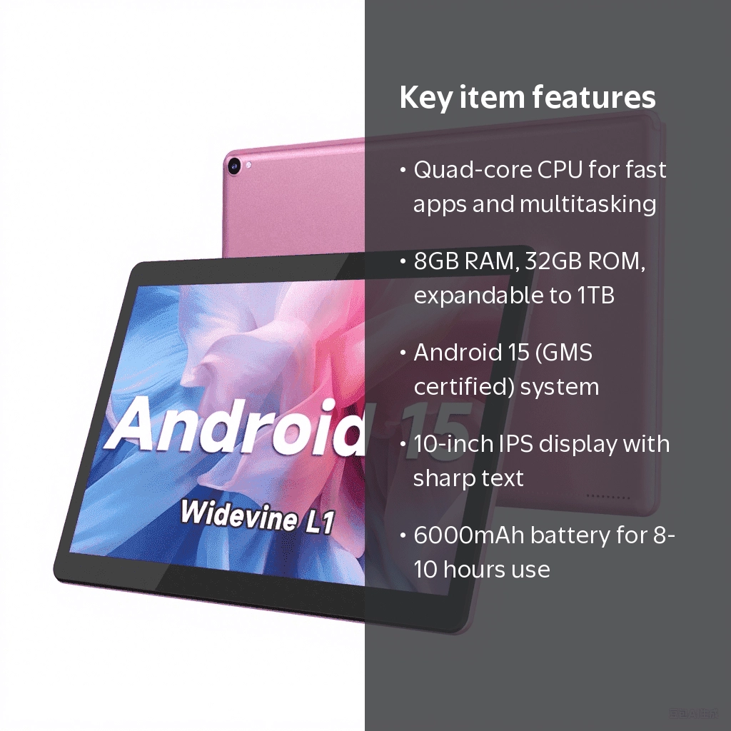 Coopers, Tablet, 10 inch, Android 15, 32GB ROM, Pink - Walmart.com