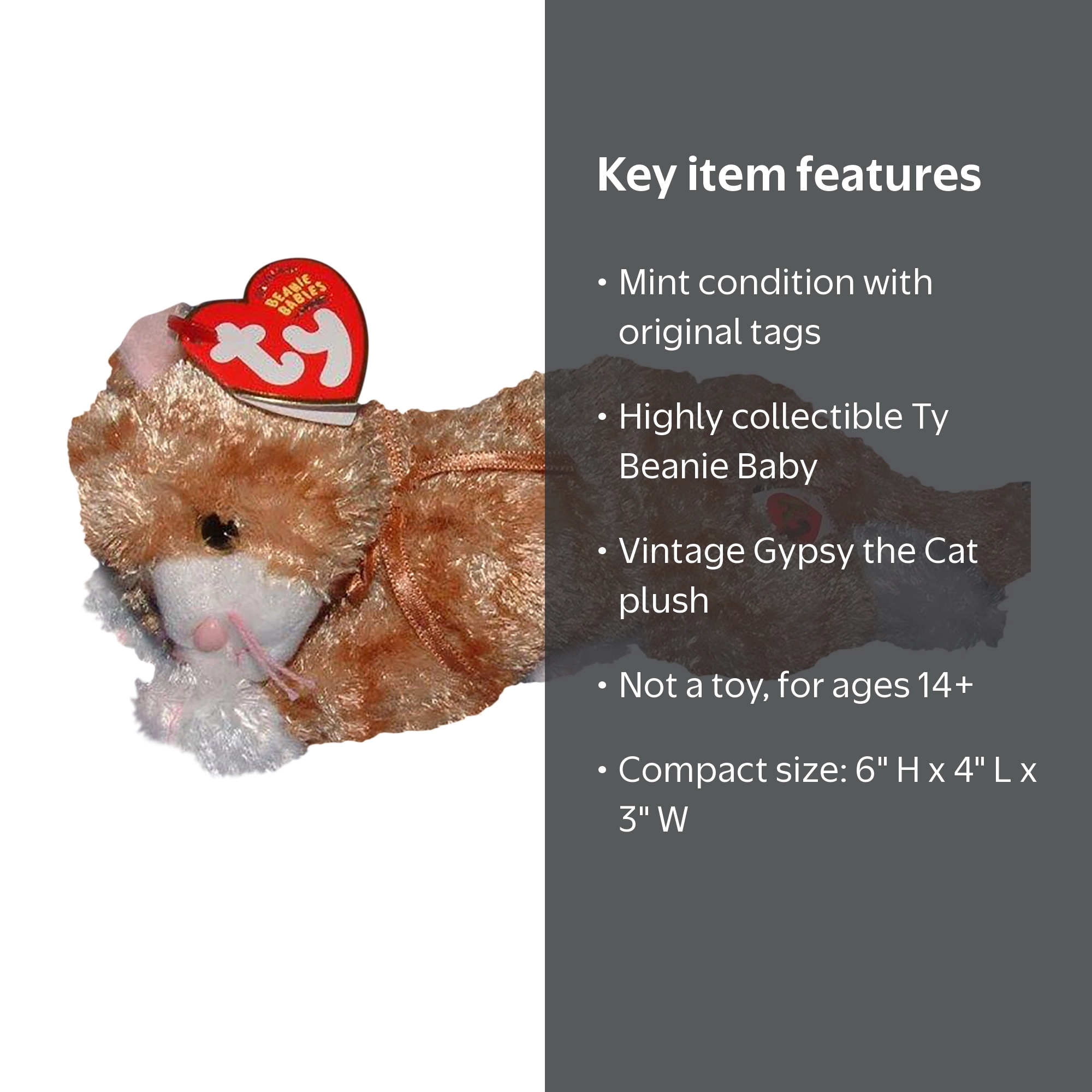 Ty Beanie Babies Gypsy the Cat Plush - Walmart.com