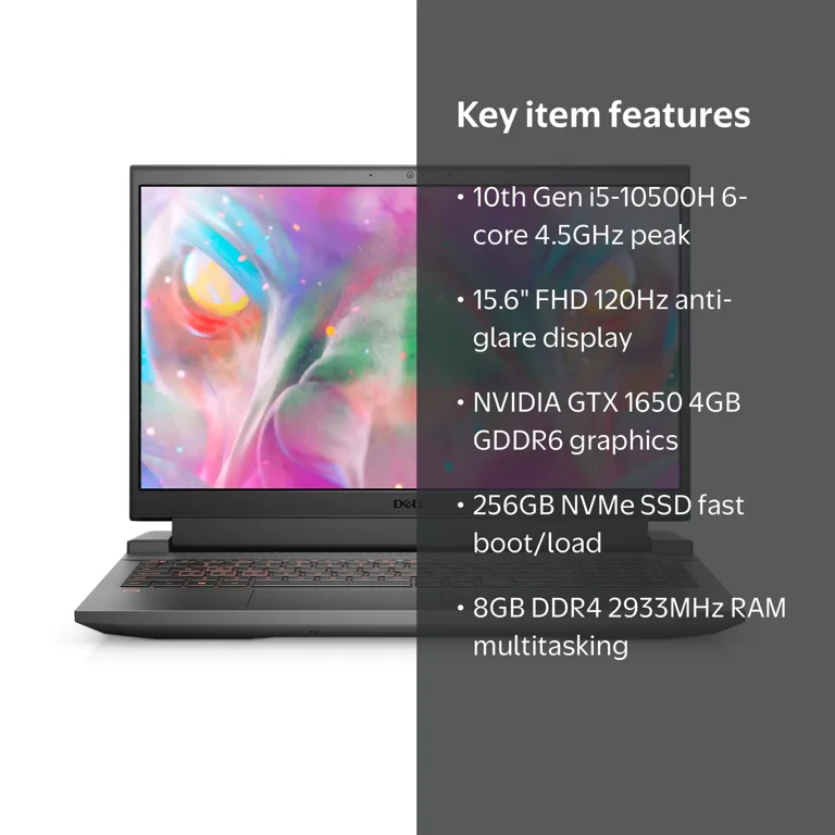Dell Laptop Computer G5 15 Gaming: Core i5-10500H, NVidia GTX 1650