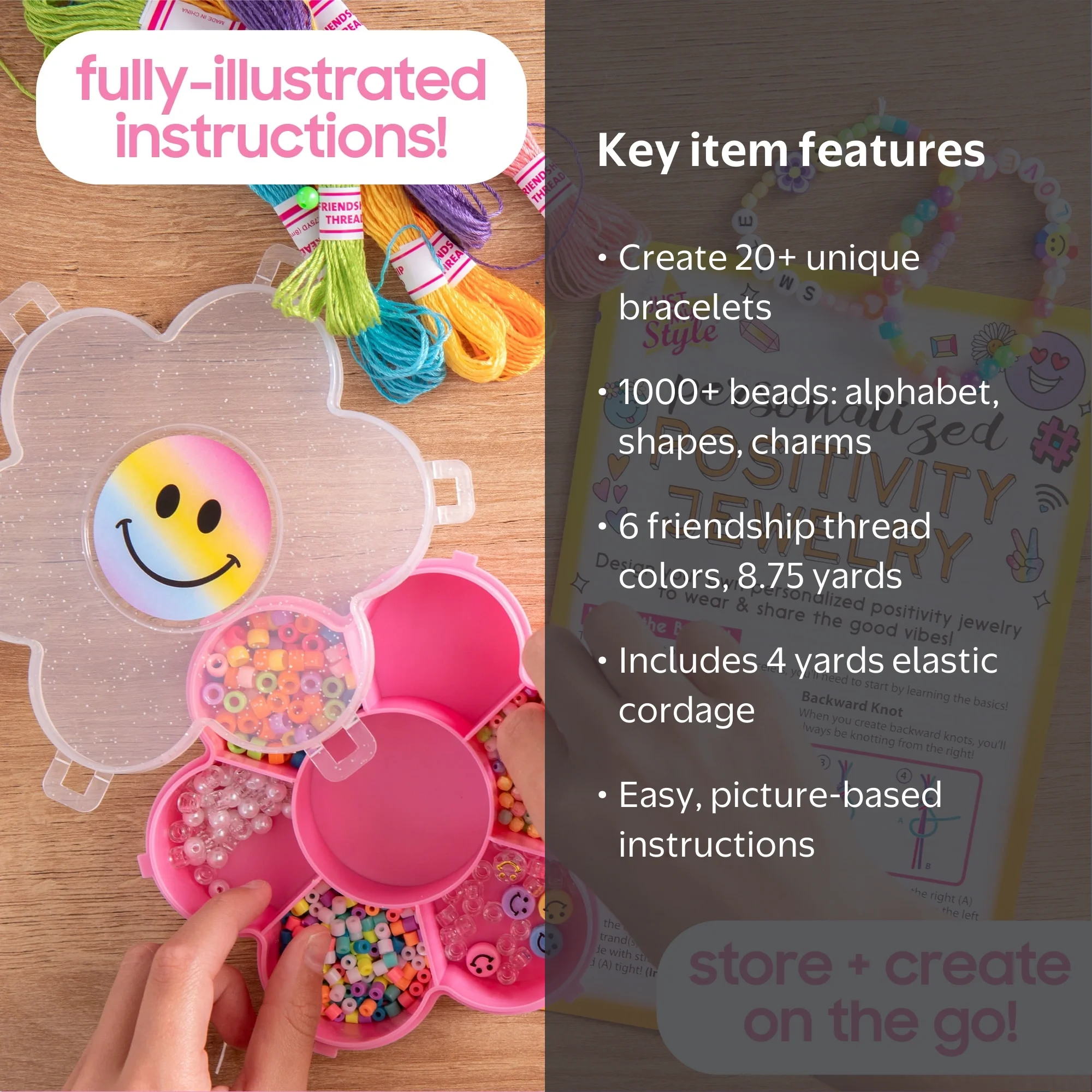 Just My Style Positivity Jewelry, Plastic, Boys and Girls, Child