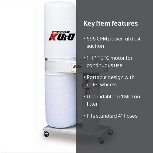 Kufo Seco UFO-90 1 HP 696 CFM Vertical Bag Area-Spot Dust