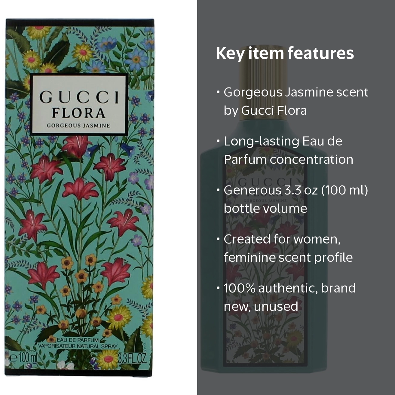 Gucci, Eau de Parfum Spray, Flora Jasmine, 3.3 oz for Women