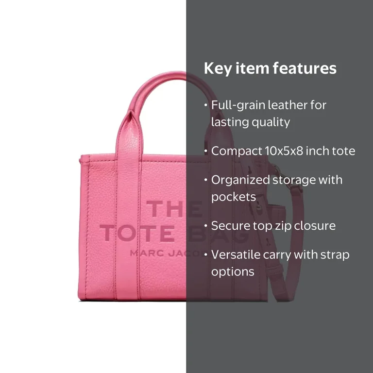 Marc Jacobs Designer Women's Candy Pink Small Tote Bag, One Size