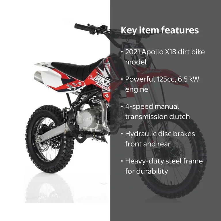 2021 APOLLO X18 125CC RFZ Racing Pit Motorbike, Manual 2021 APOLLO X18 125CC RFZ Racing Pit Motorbike, Manual