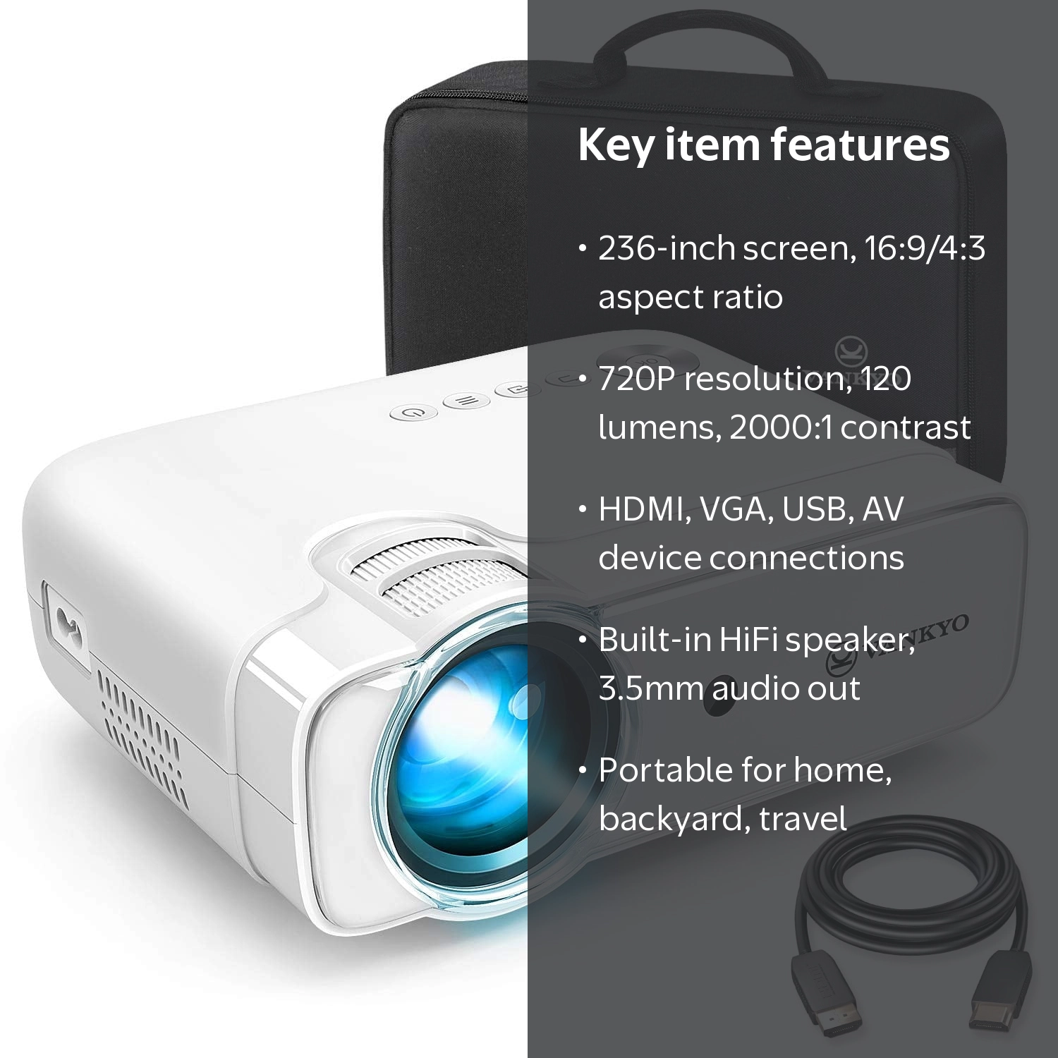 VANKYO Leisure D30 Portable Movie Projector with Built-in Speaker