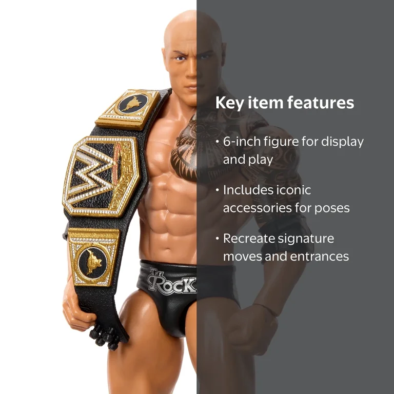 WWE The Rock Main Event Champions 5 Toy Wrestling Action Figure