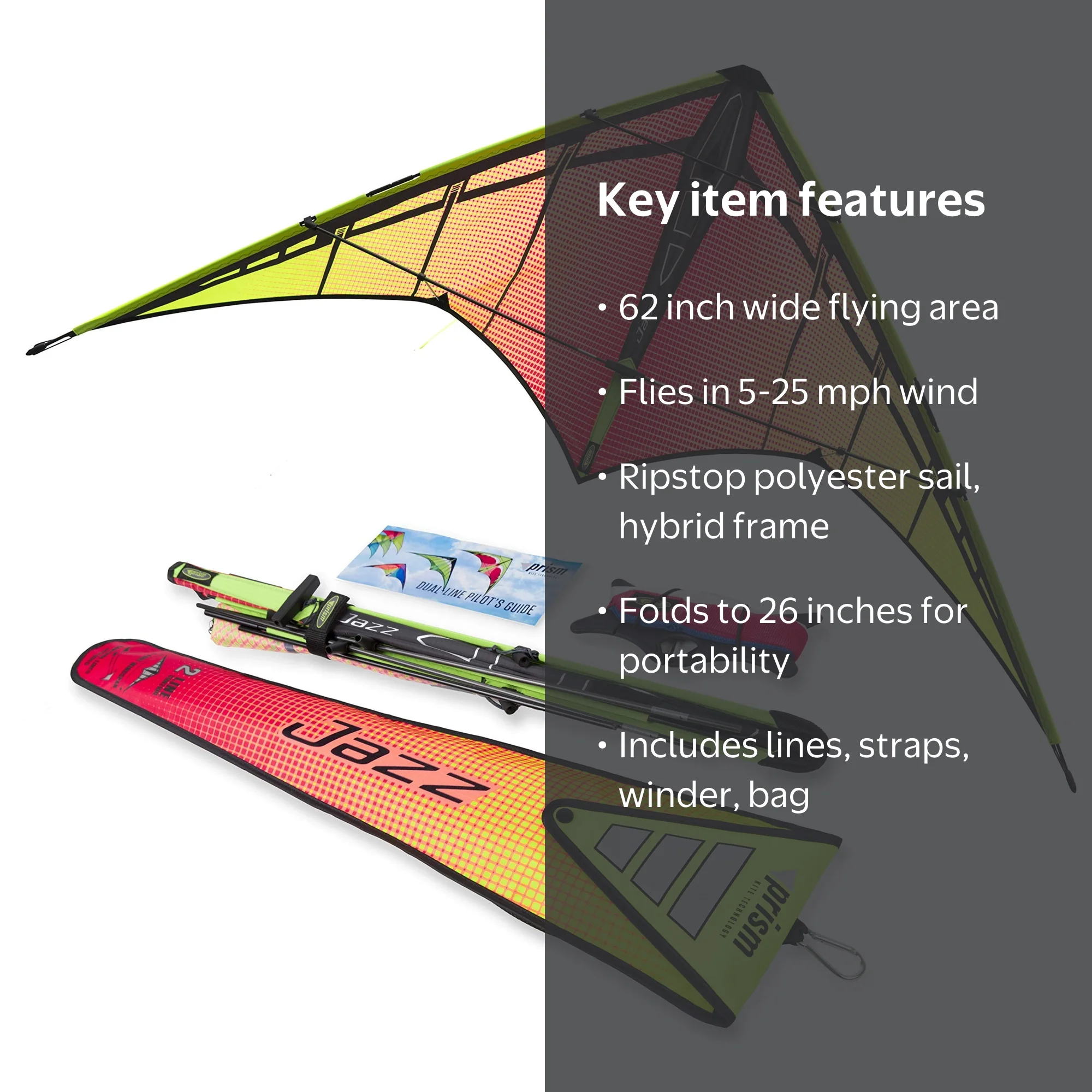 Prism Kite Technology Jazz Dual-line Sports Kite, Ready to Fly Prism Kite Technology Jazz Dual-line Sports Kite, Ready to Fly