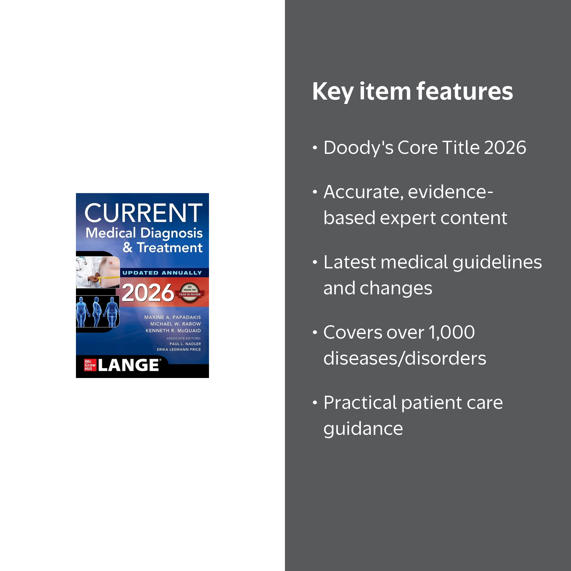 McGraw Hill, Medical Diagnosis & Treatment 2026, ISBN