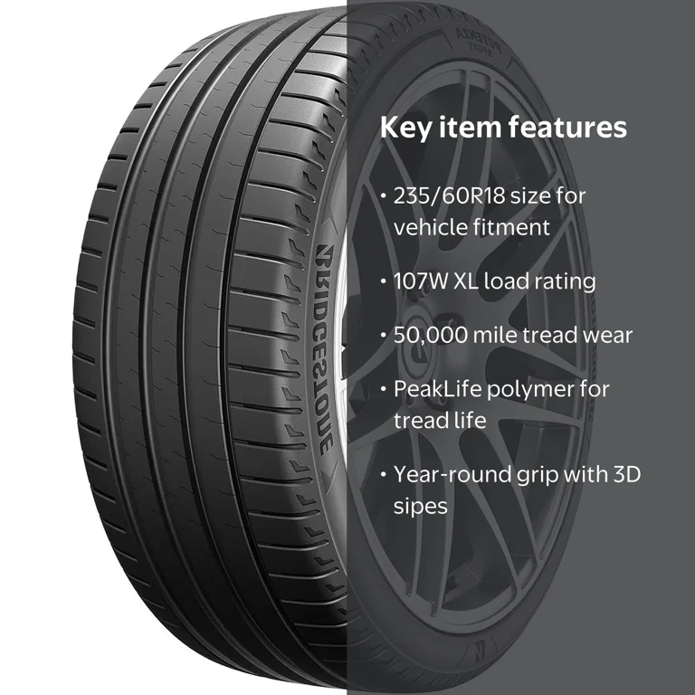 Bridgestone Potenza Sport A/S UHP All Season 235/60R18 107W XL Bridgestone Potenza Sport A/S UHP All Season 235/60R18 107W XL