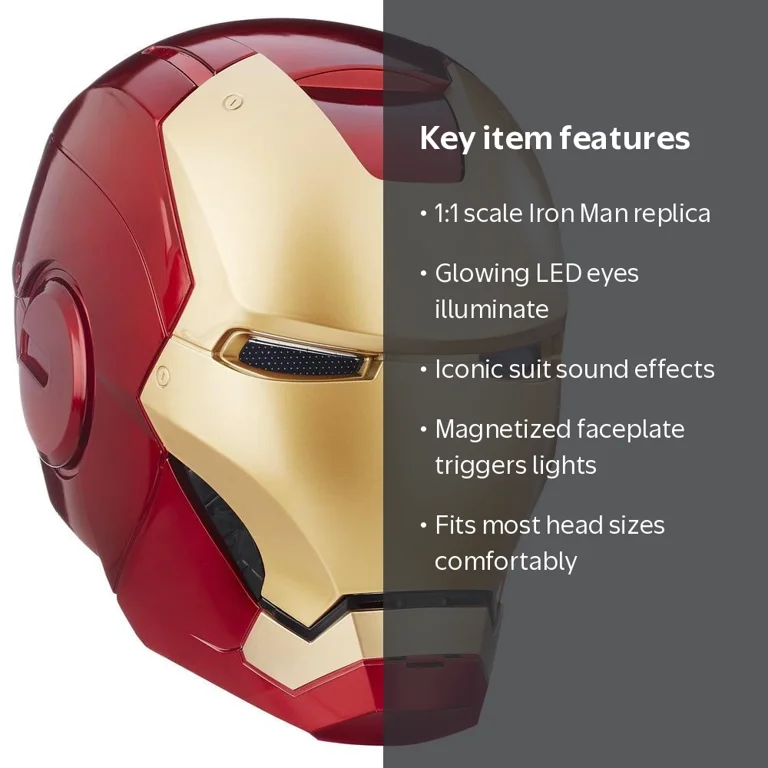 avengers legends iron man electronic helmet DLR One size fits most Hasbro, Marvel's Iron Man Electronic
