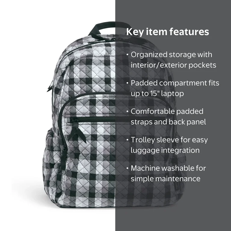 backpack to fit 17 inch laptop vera bradley Outlet Essential Large in Peacoat and ready to go no matter what the day bringsDimensions Vera Bradley Campus Laptop Backpack,