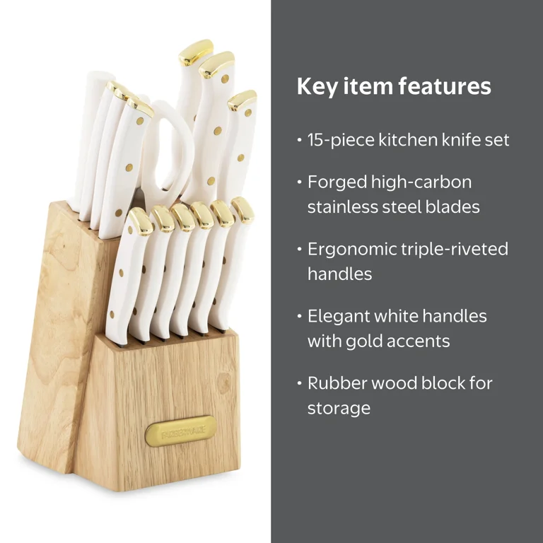 Farberware 15-Piece Forged Triple Riveted Knife Set with Block