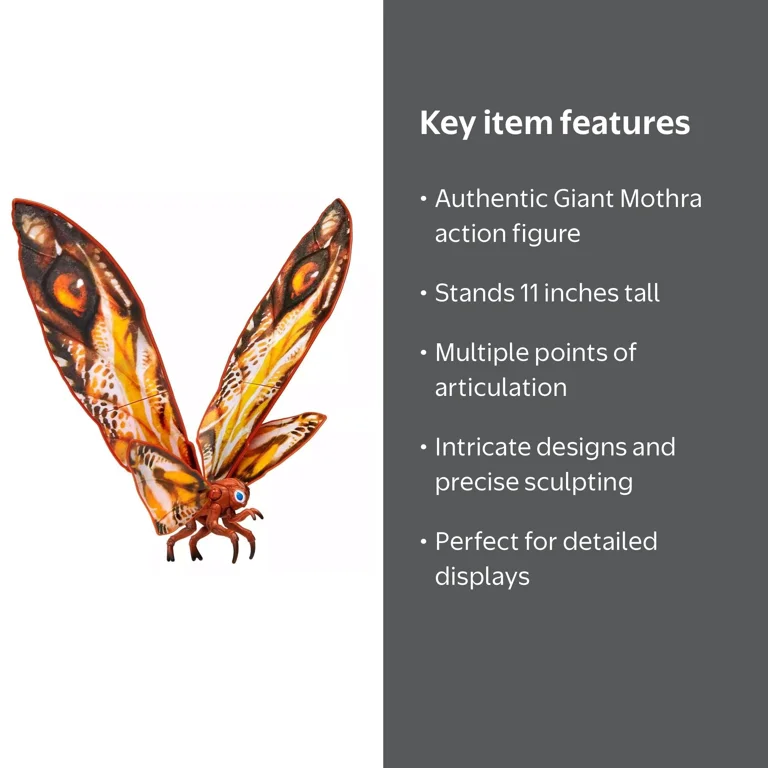 Godzilla x King: The New Empire Giant Mothra Action Figure, 11