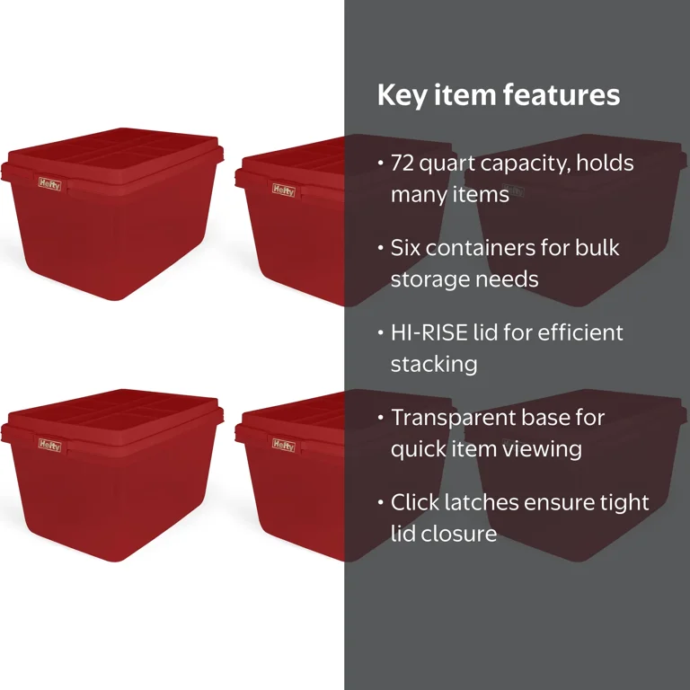 Hefty 18 Gallon Plastic Christmas Storage Container with HIRISE