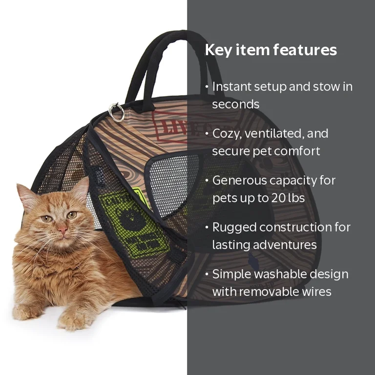 SportPet Designs Foldable Travel Carrier with Zipper Lock, 15