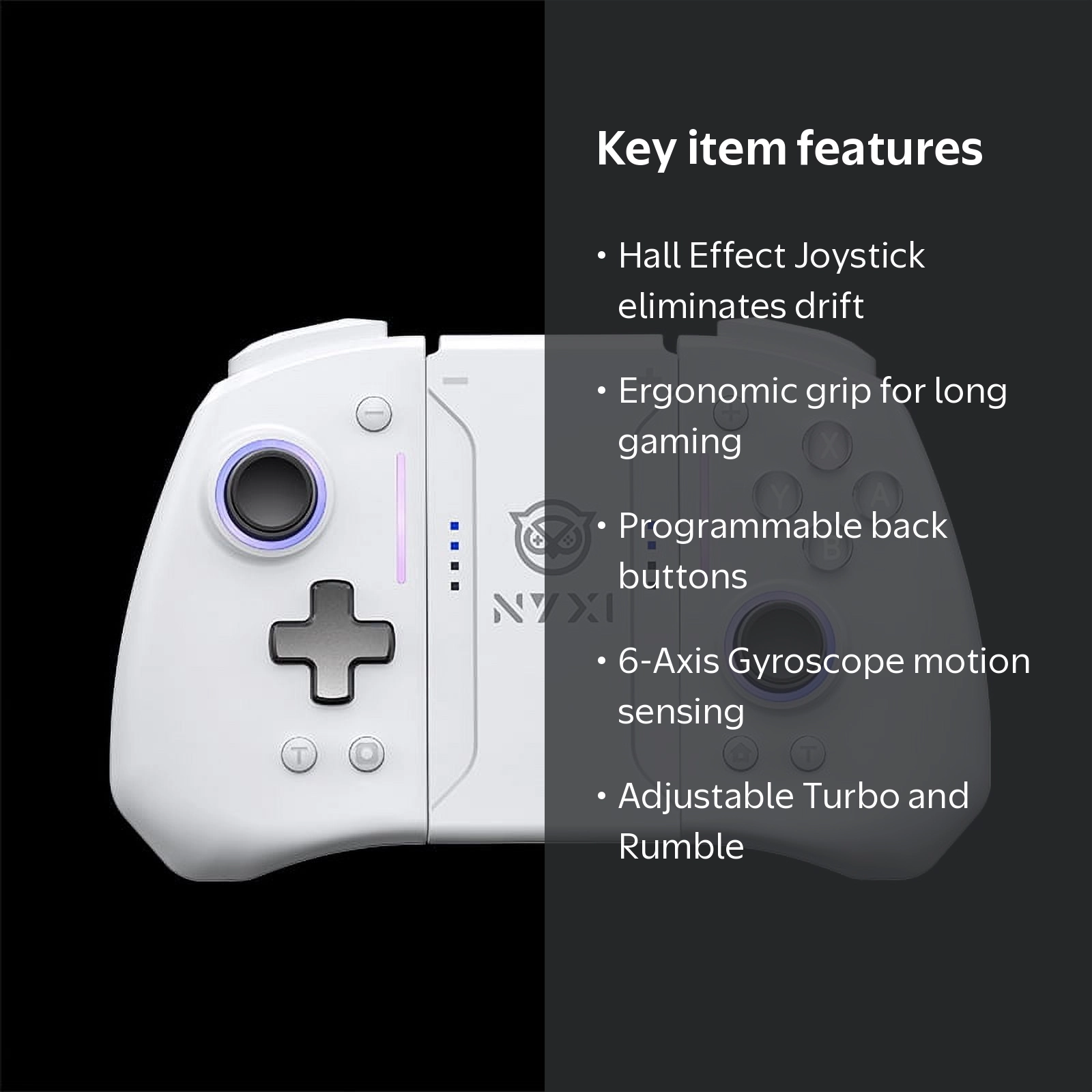 NYXI Wireless Pro Controller for Switch OLED, Hall Effect Joystick
