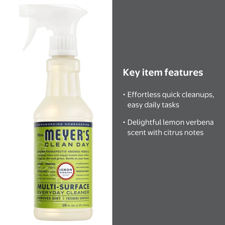 Mrs. Meyer's Multi-Surface Cleaner, Lemon Verbena Scent, 16 Fl Oz