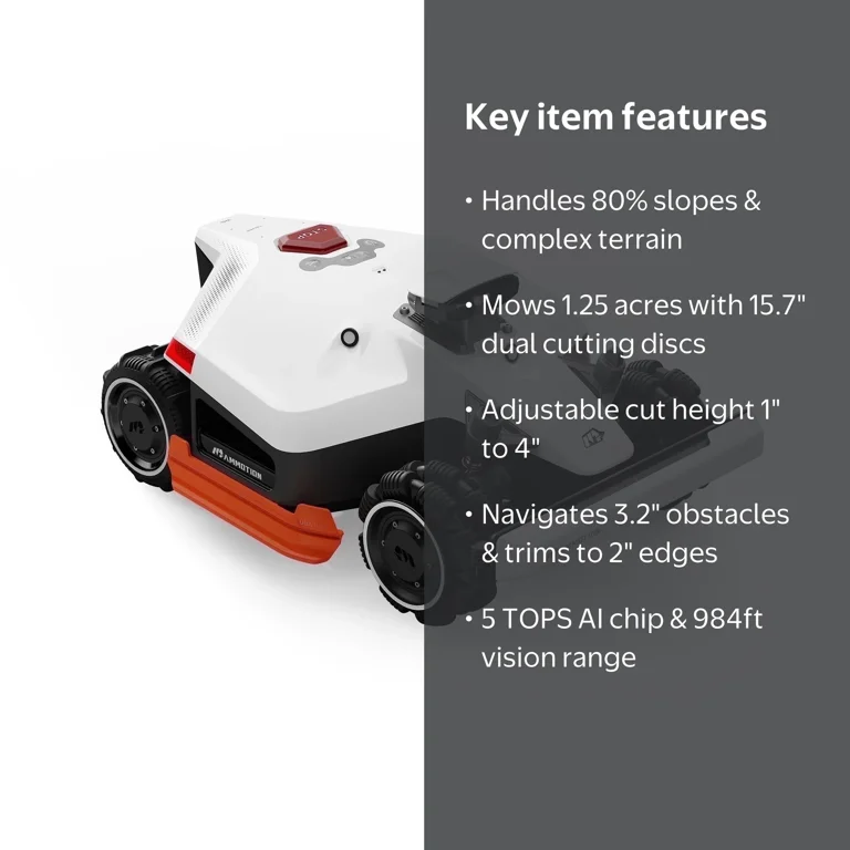 MAMMOTION LUBA 2 AWD 3000HX Robotic Lawn Mower, Climbs 80% Slopes