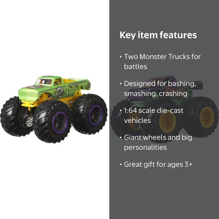 Hot Wheels, Monster Trucks, Demolition Doubles, Set of 2 Toy