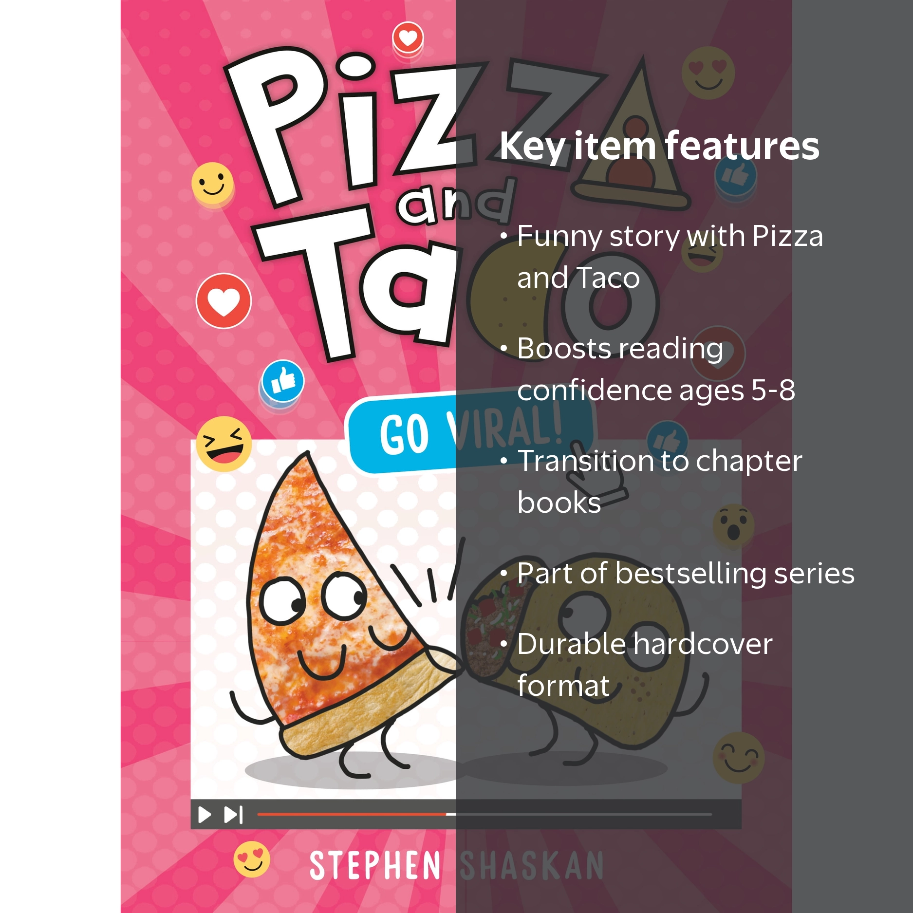 Stephen Shaskan, Graphic Novel, Pizza and Taco Go Viral, Hardcover