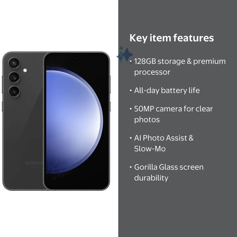 AT&T Samsung Galaxy S24FE, Graphite, 128GB - Walmart.com