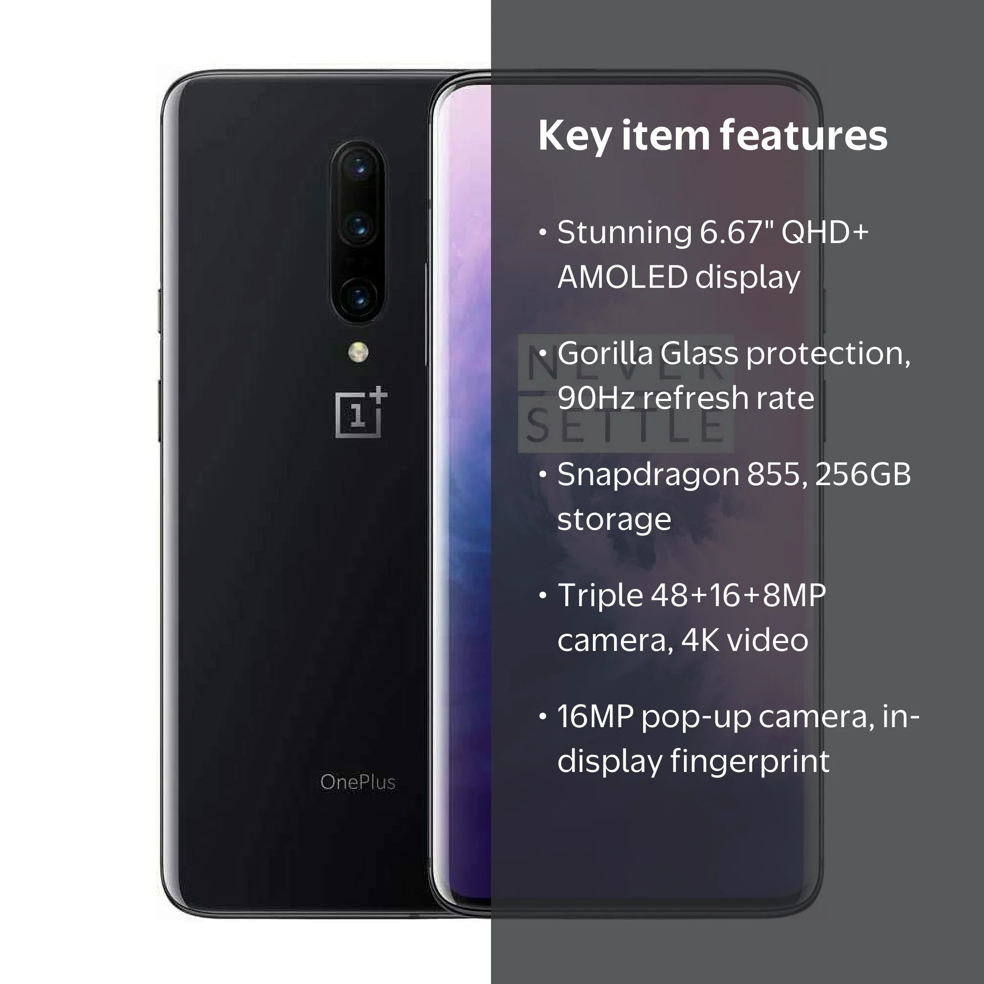 OnePlus 7 Pro Unlocked Cell, 256GB Android Smartphone, 6.67 inch