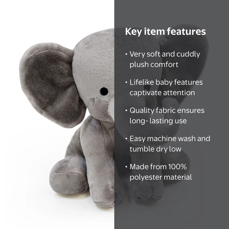 Bedtime Originals, Plush Elephant, Humphrey, Gray, 9