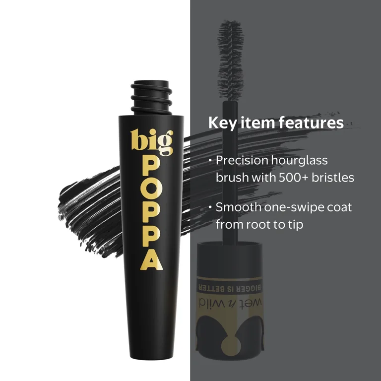 wet n wild, Waterproof Mascara, Big Poppa 0.34 fl oz, Blackest