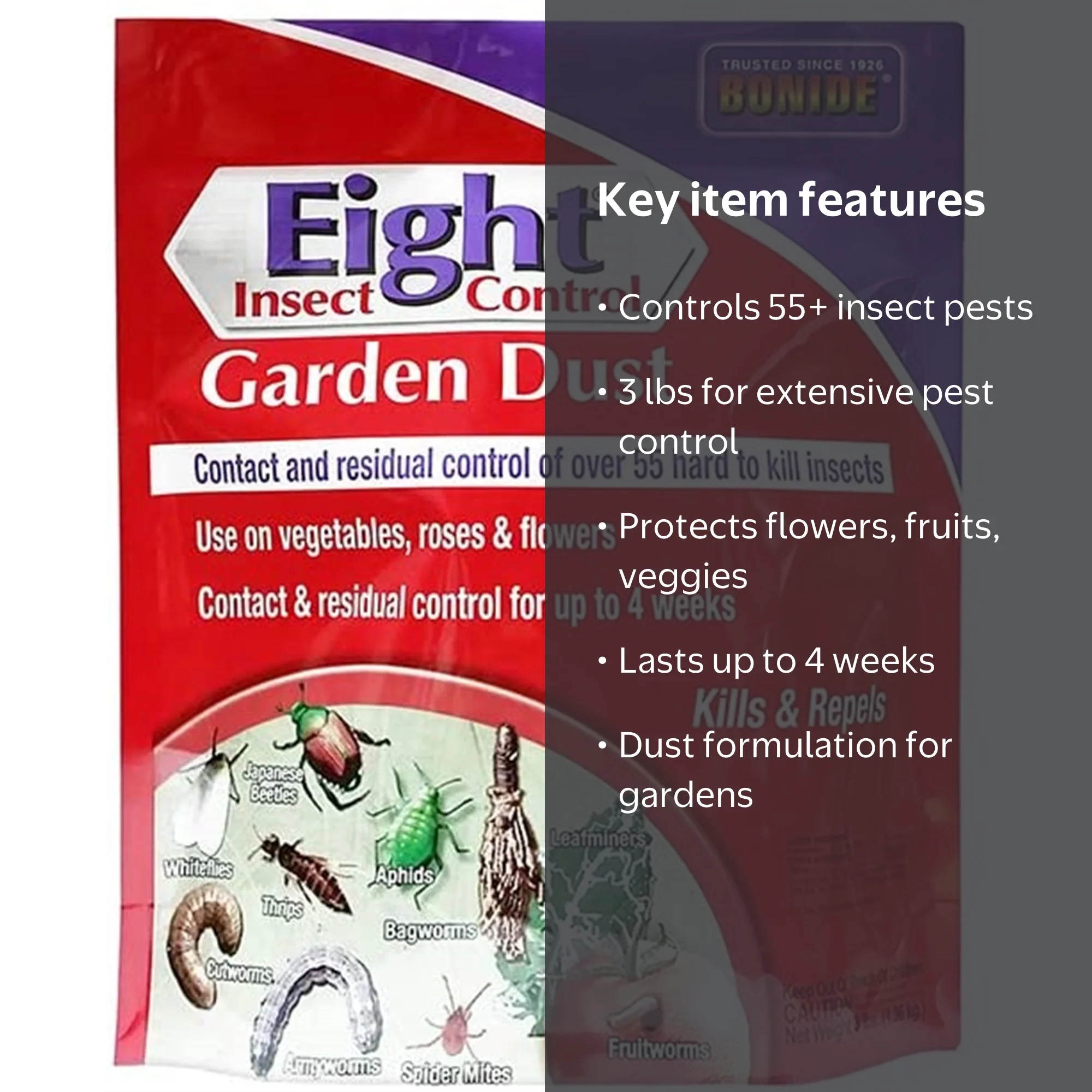 BONIDE Eight Insect Control Garden Dust 3 lbs Pest Control for