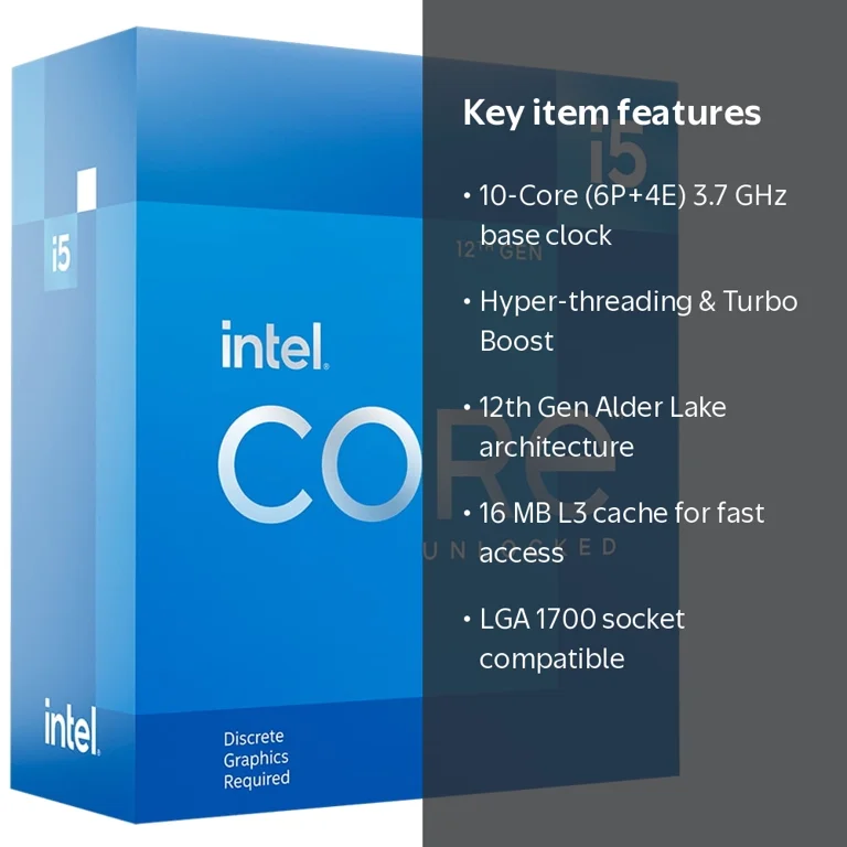 Intel, Desktop Processor, Core i5 12th Gen Alder Lake, 10-Core