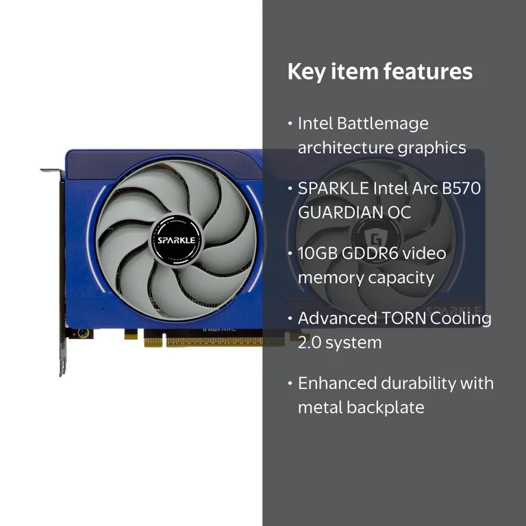 Sparkle Intel Arc B570 GUARDIAN OC 10GB GDDR6 Graphics Card