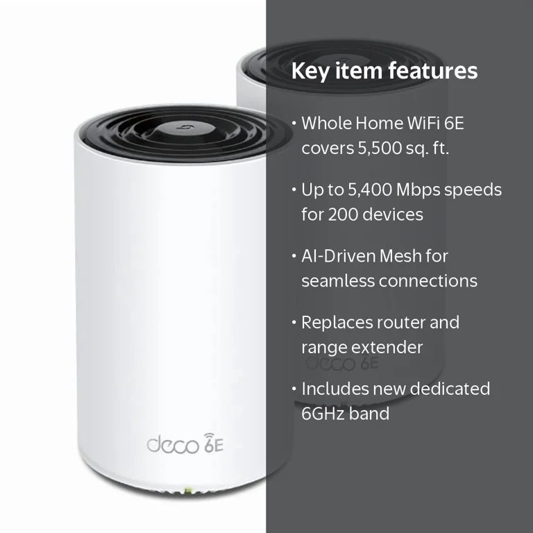 TP-Link Deco AXE5400 Tri-Band WiFi 6E Mesh System, AI-Driven